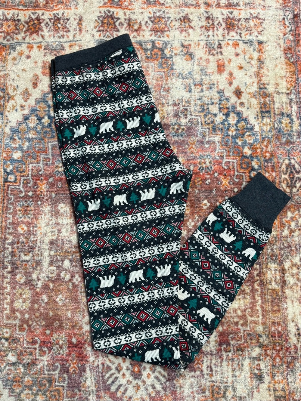 Old Navy Fair Isle Thermal Pajama Leggings Size Medium Tall